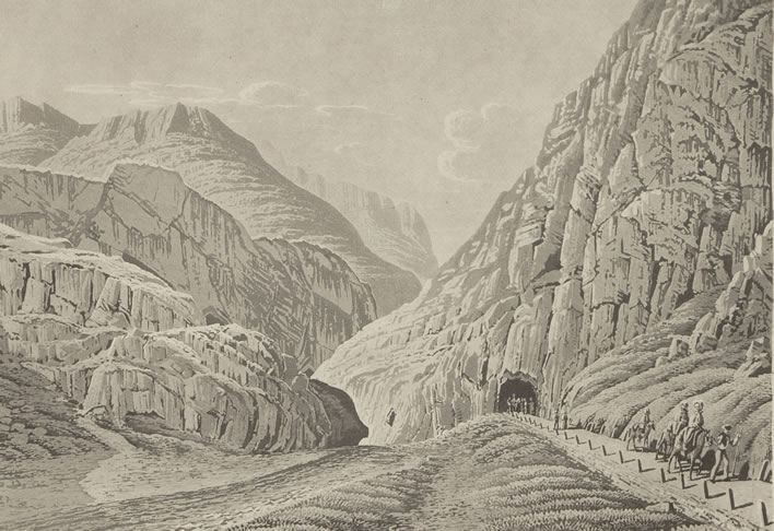 Gallerie dite Trou d'Ury dep. Andermatt, 1830