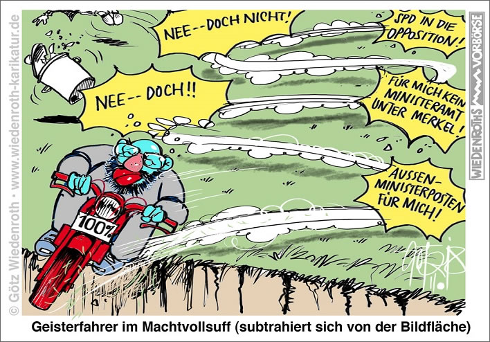 Martin Schulz the drunken motorcyclist. Image: ©Götz Wiedenroth